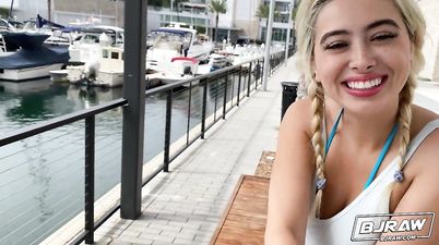 Hot busty blonde Chloe Surreal sucks a big dick - POV deepthroat with monster tits babe