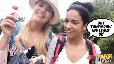 Reality Lesbian Threesome in Fake Hostel with The Landlady - Kathy Anderson