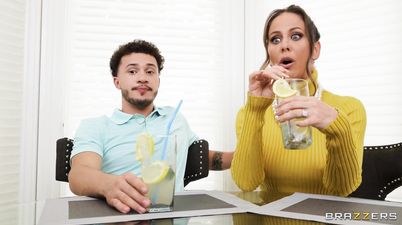 Whorish MILF with juicy melons cheats on her hubby