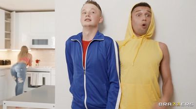 Young teenager is lucky to fuck two insatiable bitches at once