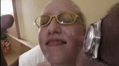 Busty Blonde Tastes DP For The First Time - vintage cum on face