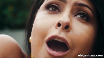 Erotic interrcial anal outdoors by the pool - BBC Stretches Her Latina Ass
