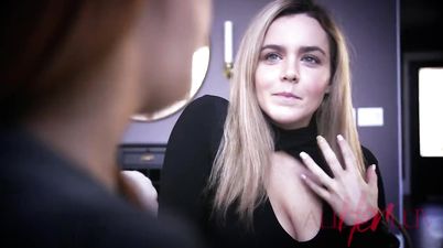 Beautiful busty lesbian PAWG making out and scissoring