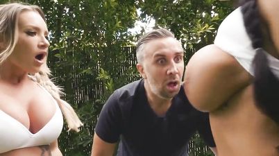 Coach Has To Please Two MILFs - Outdoor