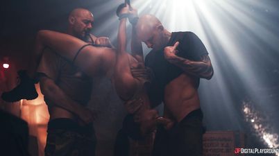 3some Episodes - Machine Gunner - Busty Flexible Ebony Kira Noir in Fetish Threesome