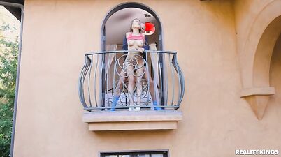 Modernday Juilette Fucked on the Balcony - GF's Slutty Daughter Wants Cum part 2 - Scott Nails