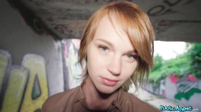 18yo Pretty Redhead Fucked In a Tunnel Outdoors - Martin Gun