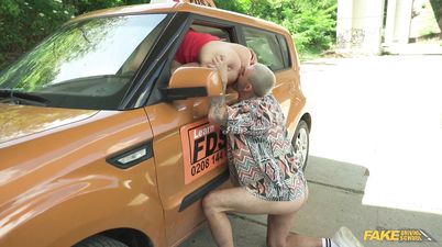 Driving School Student has Two Hands On The Erection - Jennifer Mendez