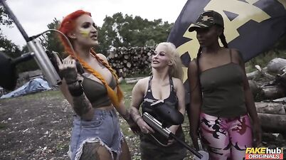 Original Cosplay Group sex - Paintballers Part 1 Sharing Cock of Max Deeds