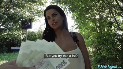 Young Pretty Brunette Big Boobs gets Jizzed On For Cash by Max Dior