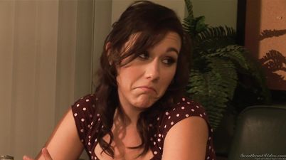 Lesbian Office Seductions: Amateur Reality Scene with Brunette Sinn Sage