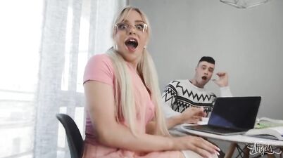 Book-Loving Shemale Slut Studying hard Cheating on her Boyfriend - Angellica Good