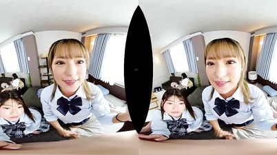 POV VR porn in 4k - amateur hardcore with 2 Japanese Asian students cock sharing