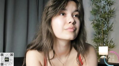 Olivia solo masturbation on webcam - sexy brunette chick in red lace lingerie