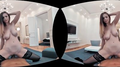Busty Brunette Girlfriend Stella Cox POV VR Hardcore Remastered (4K) - Stella cox in stockings