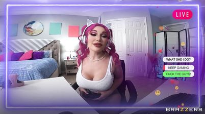 Sexy Redhead Streamer Loves Unicorns And Dicks, Not In That Order: Threesome with Mick Blue, Scott Nails, Lily Lou