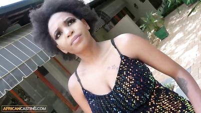 Big tits African MILF banged at casting by big cock white fake agent - Ebony ass