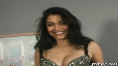 Sexy Brunette Devin Devasquez Stocking Tease Solo striptease, foot fetish and masturbation - Big tits