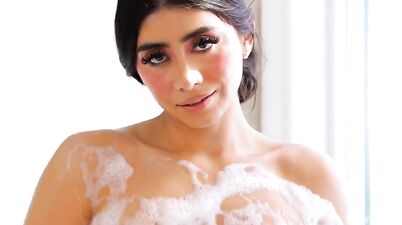 Wet Hairy Pussy and Monster Tits Brunette Violet Myers banging after shower - Violet myers