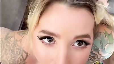 Boy Girl Preggy BJ Creampie Sex - Fetish POV homemade sex with tattooed blonde skunk