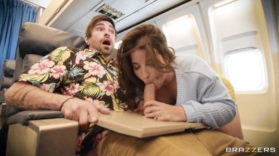 Jet Set Jizzers part 2: Interracial Threesome with Flight Attendants LaSirena69, Hazel Grace, and Lucky Fate