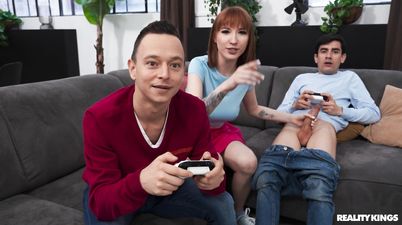 Crazy Student Cock In The Common Room: Redhead Lilly Mays Seducing Roommate