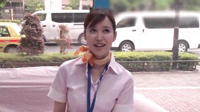 Japanese Asian flight attendant has hardcore sex in the hotel