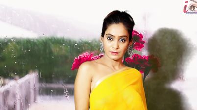 i entertainment saree nudes - topless exotic Indian chick teasing