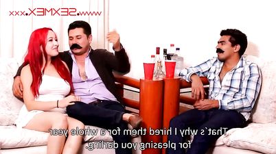 Mariachi Mexican group sex orgy with amateur babe Liza