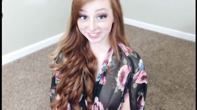 18yo redhead teen teasing on webcam & flashing boobs