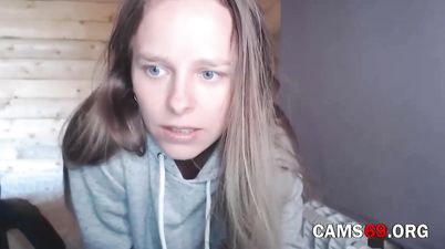 Russian Girl with Blue Eyes Shows Body on Webcam - Teen