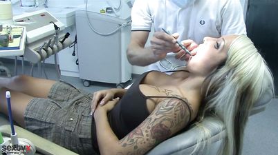 Sexy Cora Blowjob at dental office - medical fetish