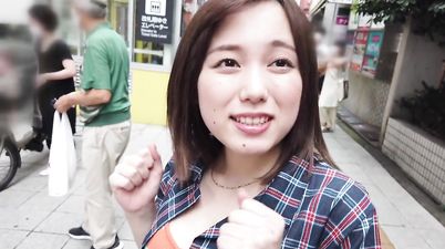 Young Japanese cutie in threesome - Big Asian tits