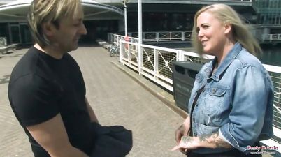 Outdoor titjob & sex with blonde euro chubby - big ass and monster tits