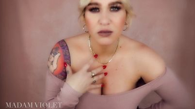 Busty Tattooed Madam Violet - solo JOI POV