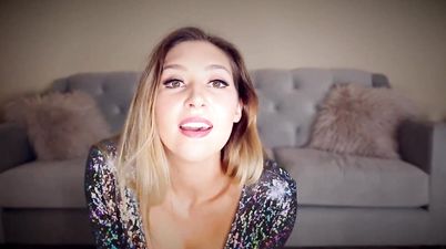 Leggy blonde solo JOI in high heels - Big tits