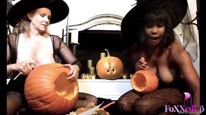 FoxxedUp - Julia Ann Topless Pumpkin Carving With My MI - julia ann