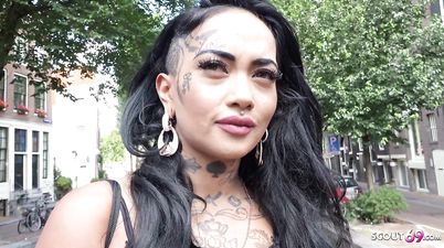 GERMAN SCOUT - BROWN LATINA INK INSTAGRAM MODEL BIBI PICKUP TO FUCK IN AMSTERDAM - Reality