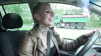 GERMAN SCOUT - HOT TATTOO MILF CAT COX GET HARD ANAL FUCK AT CASTING - Reality