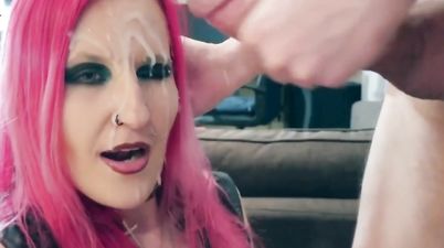 Babes take massive cumshots on smiling faces