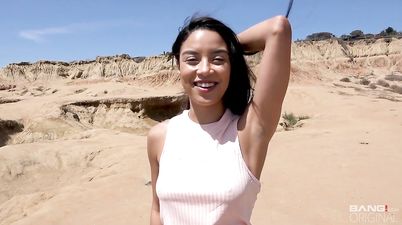 Real Teen Maya Bijou making out indoors and outdoors