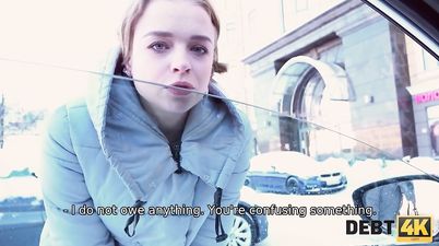DEBT4k. Devious collector sweet debtor into sex at his place - Rough