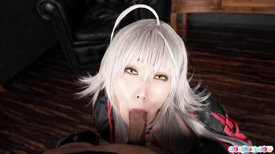 Japanese cosplay with Asian babe Mizuki - pov blowjob